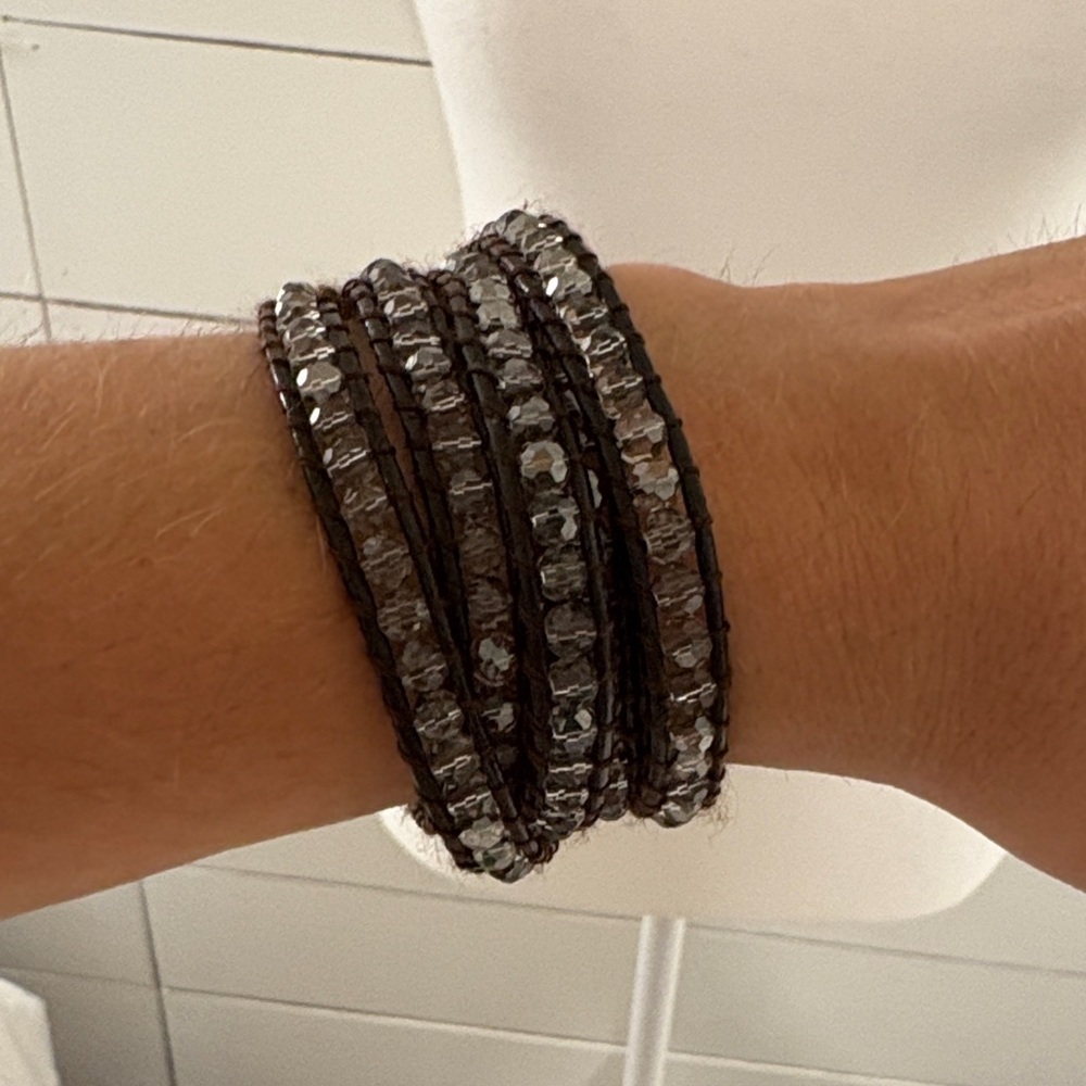 Victoria Emerson Brown Leather Wrap Bracelet